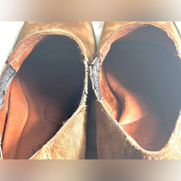 Born Distressed Brown Suede comfy ankle boots chunky heel women’s size 8.5 - Picture 8 of 11